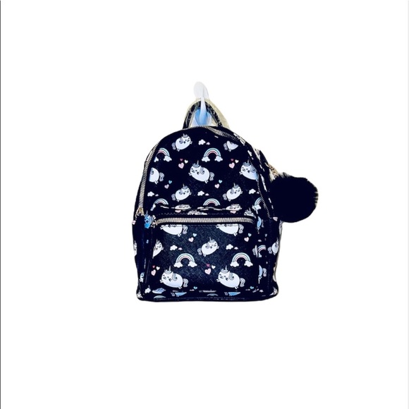 Like Dreams Accessories - NWT Like Dreams: Black Unicorn Pom Pom Travel Backpack